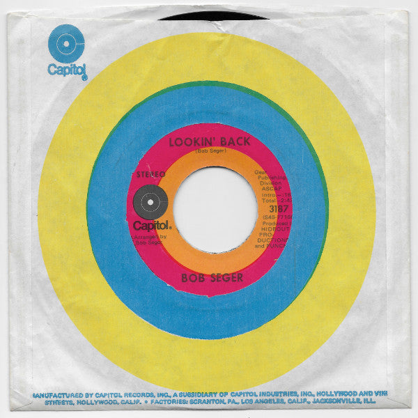 Bob Seger : Lookin' Back (7", Single, Jac)