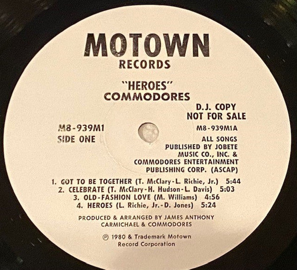 Commodores : Heroes (LP, Album, Promo)
