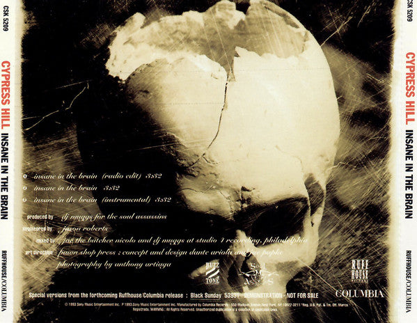Cypress Hill : Insane In The Brain (CD, Maxi, Promo)