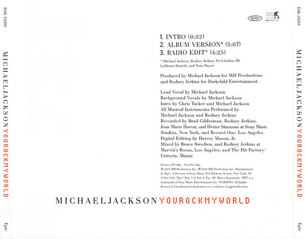 Michael Jackson : You Rock My World (CD, Single, Promo)