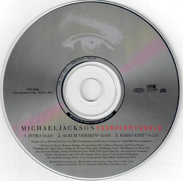 Michael Jackson : You Rock My World (CD, Single, Promo)