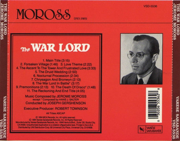 Jerome Moross : The War Lord (The Original Sound Track Album) (CD, Album, RE)