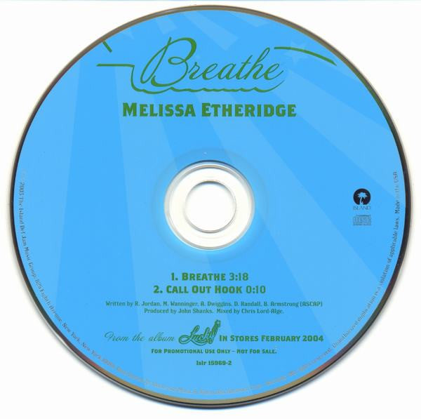 Melissa Etheridge : Breathe (CD, Single, Promo)