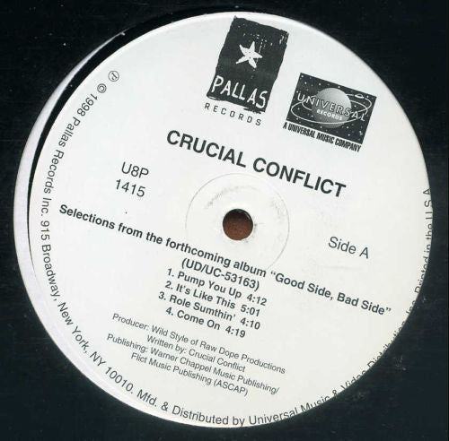 Crucial Conflict : Selections From The Forthcoming Album "Good Side, Bad Side" (12", Promo, Smplr)
