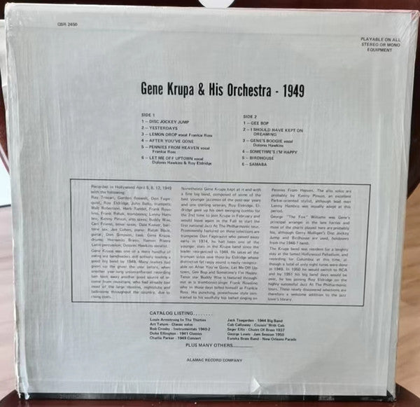 Gene Krupa And His Orchestra : 1949 (LP, Comp)