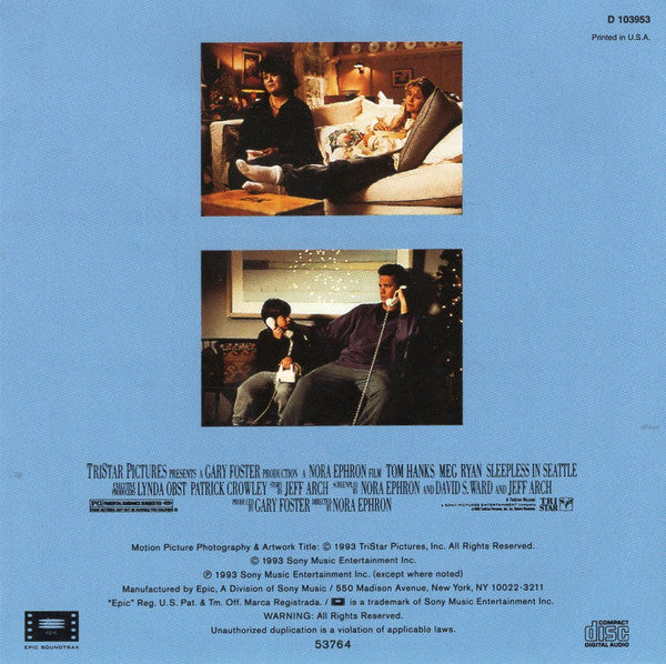 Various : Sleepless In Seattle (Original Motion Picture Soundtrack) (CD, Comp, Club, RE)