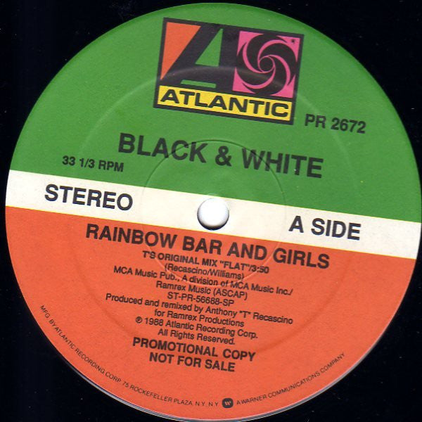 Black & White (7) : Rainbow Bar And Girls (12", Promo)
