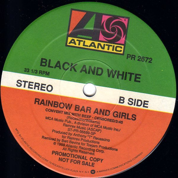 Black & White (7) : Rainbow Bar And Girls (12", Promo)