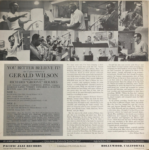 The 17 Piece Orchestra Of Gerald Wilson* : You Better Believe It! (LP, Album)