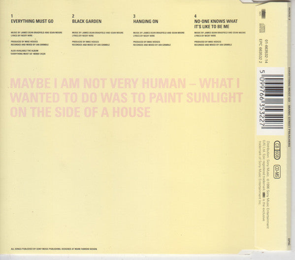 Manic Street Preachers : Everything Must Go (CD, Maxi)