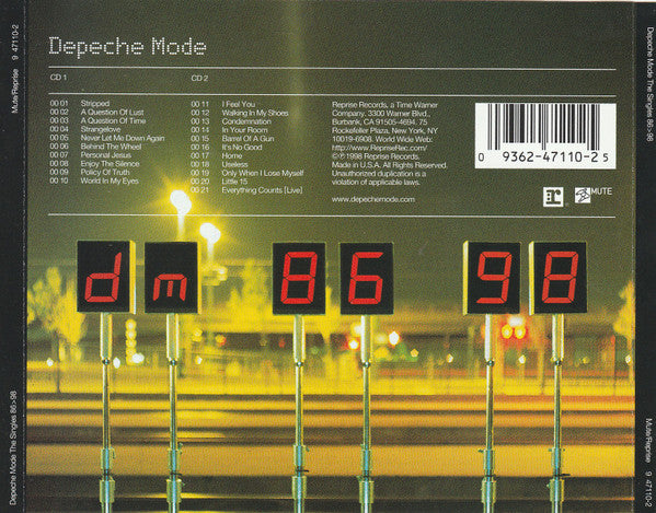 Depeche Mode : The Singles 86>98 (2xCD, Comp, RE, RM)