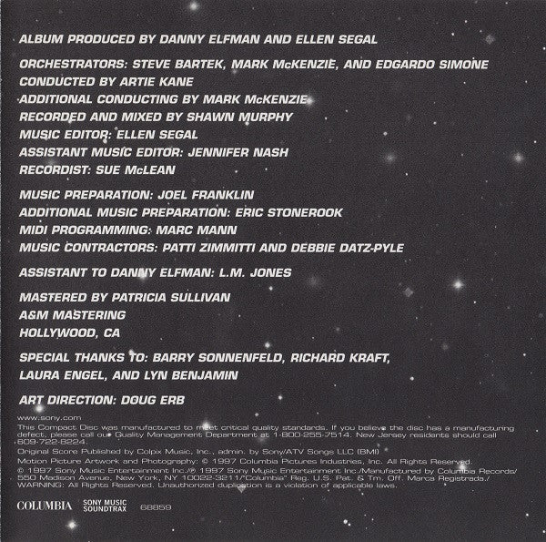 Danny Elfman : Men In Black - The Score (CD, Album)