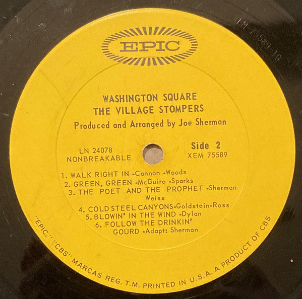 The Village Stompers : The Original Washington Square (LP, Album, Mono, Ter)