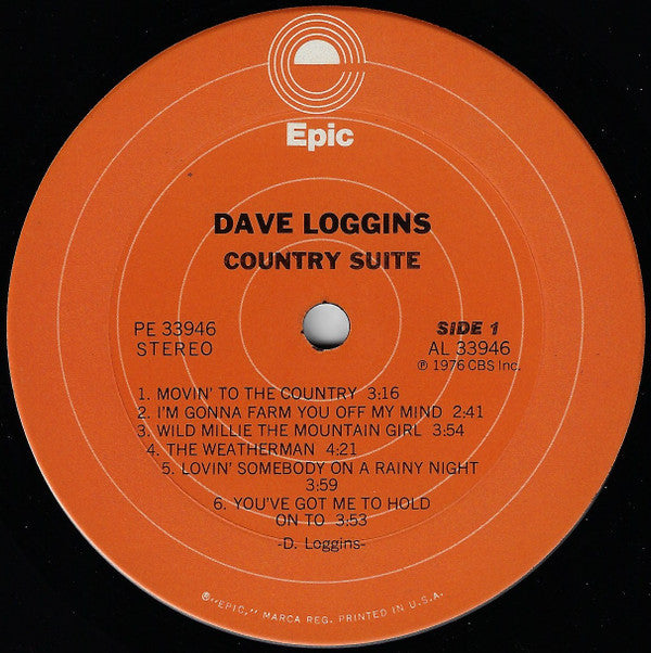 Dave Loggins : Country Suite (LP, Album, Pit)