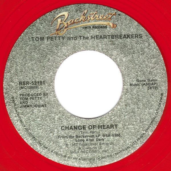 Tom Petty And The Heartbreakers : Change Of Heart (7", Single, Red)