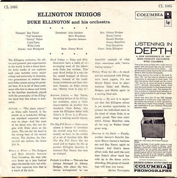 Duke Ellington And His Orchestra : Ellington Indigos (LP, Album, Mono, Hol)