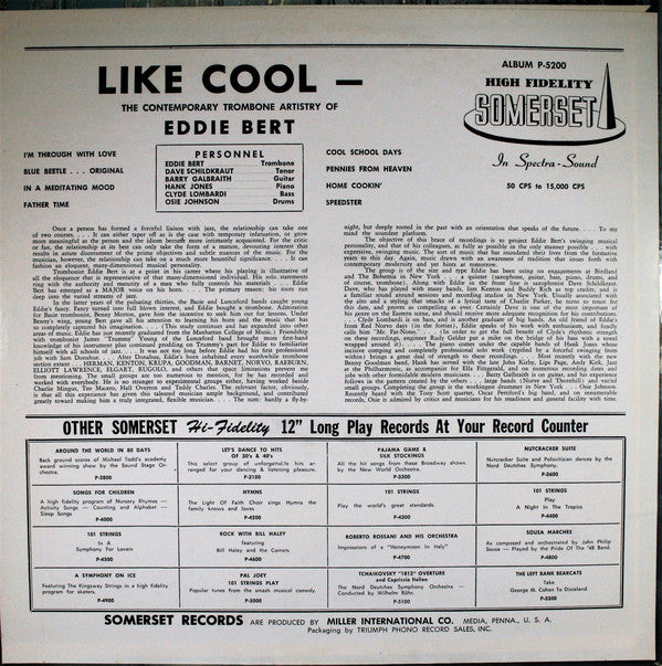 Eddie Bert : Like Cool (LP, Album, RE)