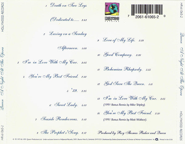 Queen : A Night At The Opera (CD, Album, RE, RM)