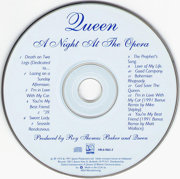 Queen : A Night At The Opera (CD, Album, RE, RM)
