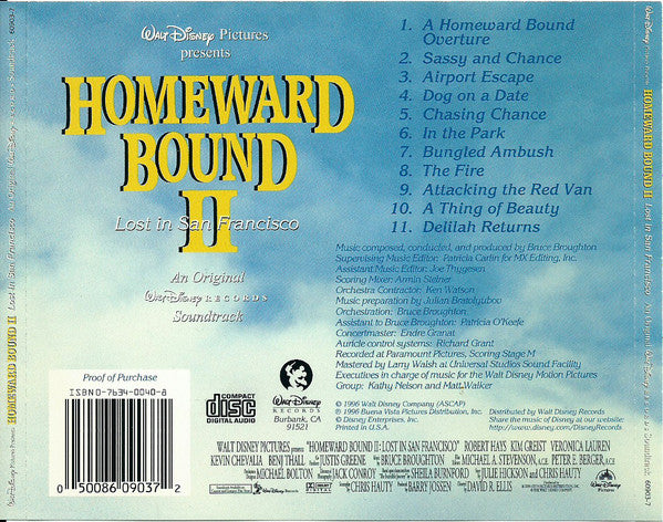 Bruce Broughton : Homeward Bound II: Lost In San Francisco (An Original Soundtrack) (CD, Album)