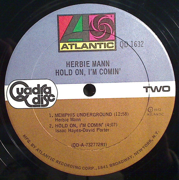 Herbie Mann : Hold On, I'm Comin' (LP, Album, Quad, Die)