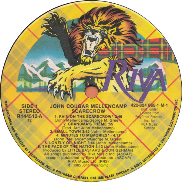 John Cougar Mellencamp : Scarecrow (LP, Album, Club, Yel)