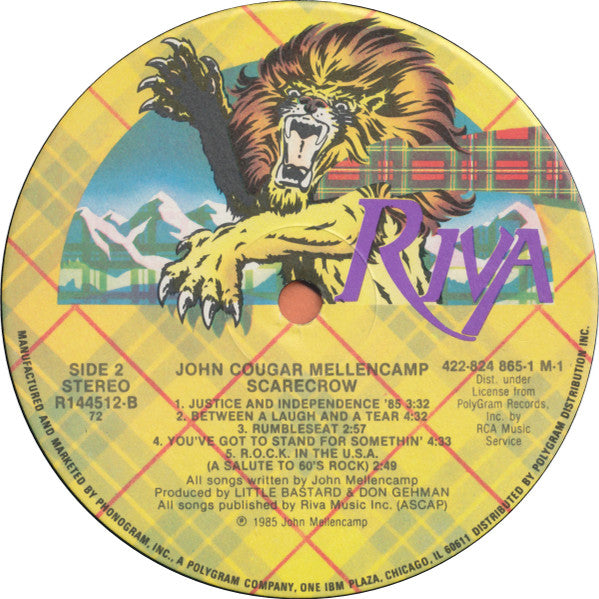 John Cougar Mellencamp : Scarecrow (LP, Album, Club, Yel)