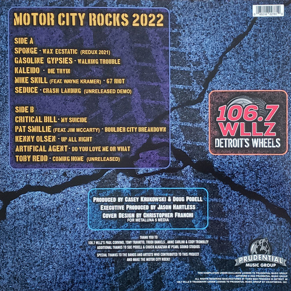 Various : WLLZ 106.7 Detroit's Wheels - Motor City Rocks 2022 (LP, Album, Comp, Ltd)