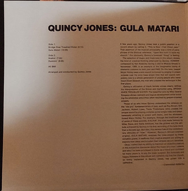 Quincy Jones : Gula Matari (LP, Album, Gat)