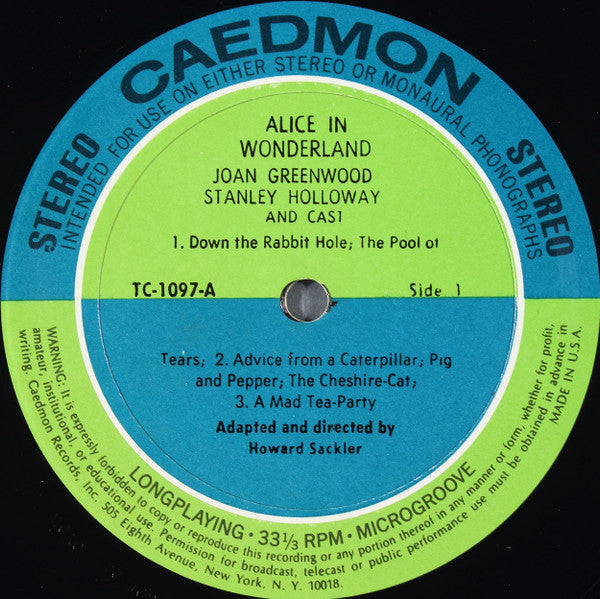 Lewis Carroll : Alice In Wonderland (LP, Mono, RE)
