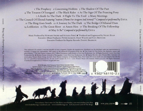 Howard Shore : The Lord Of The Rings: The Fellowship Of The Ring (CD, Album, Enh, Bil)
