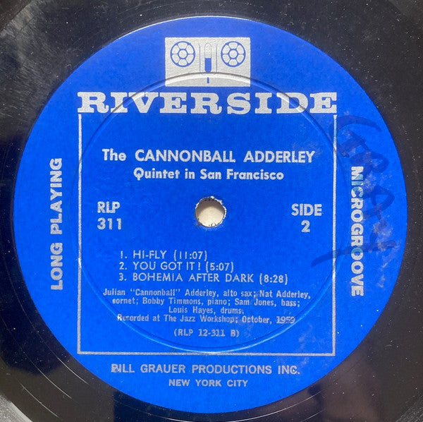 The Cannonball Adderley Quintet Featuring Nat Adderley : The Cannonball Adderley Quintet In San Francisco (LP, Album, Mono, RP)