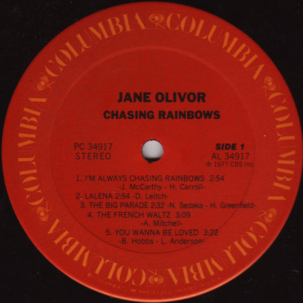 Jane Olivor : Chasing Rainbows (LP, Album, San)
