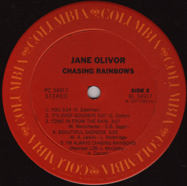 Jane Olivor : Chasing Rainbows (LP, Album, San)