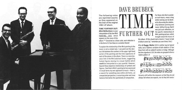 The Dave Brubeck Quartet : Time Further Out (Miro Reflections) (CD, Album, RE, RM)