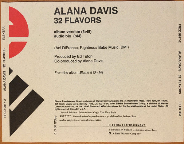 Alana Davis : 32 Flavors (CD, Single, Ltd, Promo)