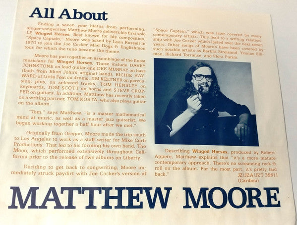 Matthew Moore : Winged Horses (LP, Album, Promo, Ter)