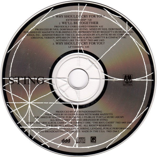 Sting : Why Should I Cry For You? (CD, Single, Dig)