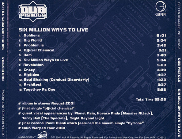 Dub Pistols : Six Million Ways To Live (CD, Album, Promo)