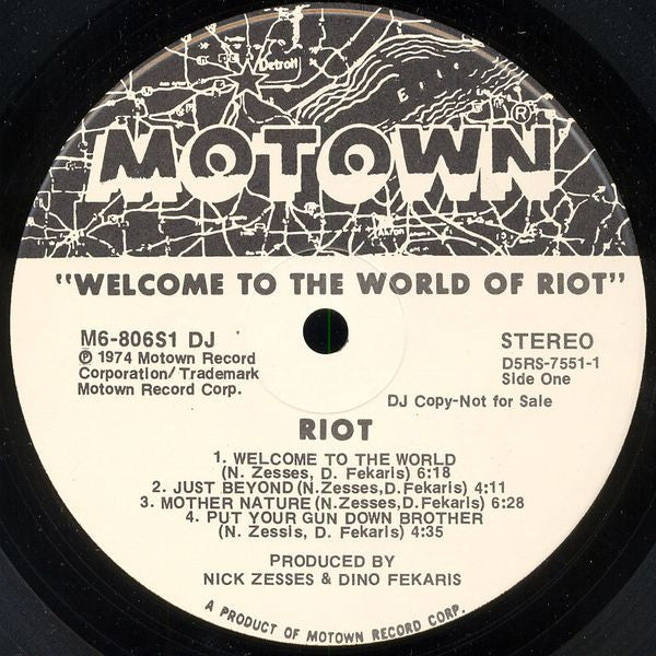 Riot : Welcome To The World Of Riot (LP, Album, Promo)