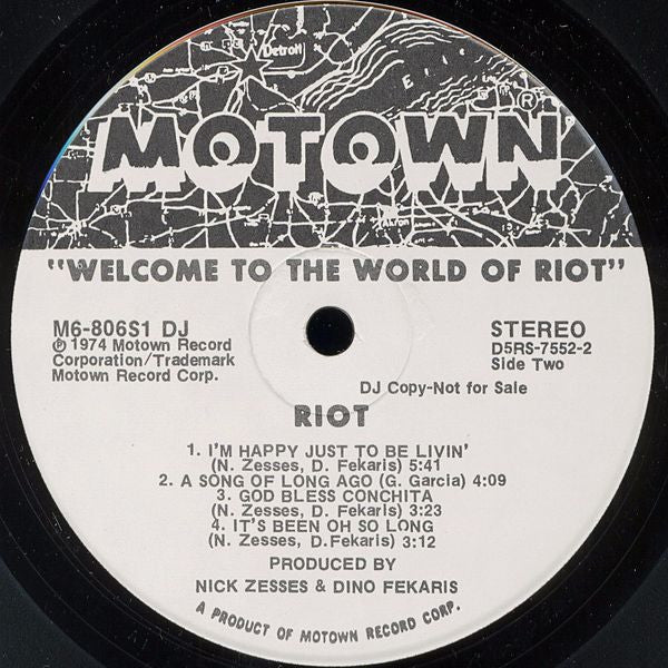 Riot : Welcome To The World Of Riot (LP, Album, Promo)