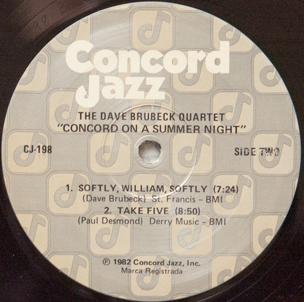 The Dave Brubeck Quartet : Concord On A Summer Night (LP, Album)