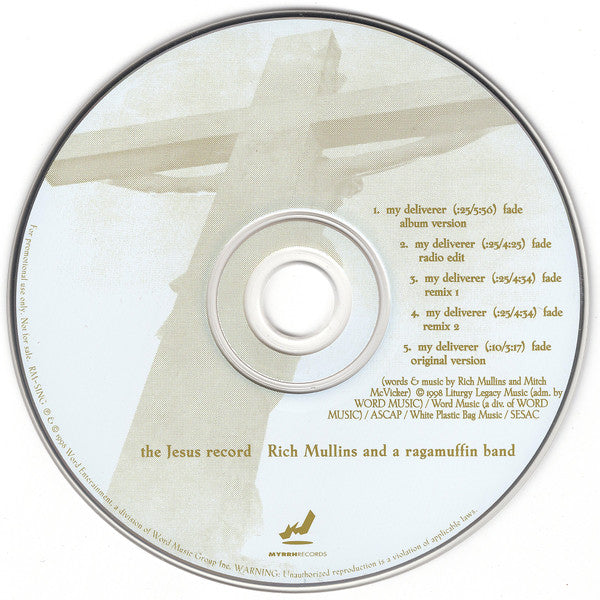 Rich Mullins And A Ragamuffin Band : My Deliverer (CD, Single, Promo)
