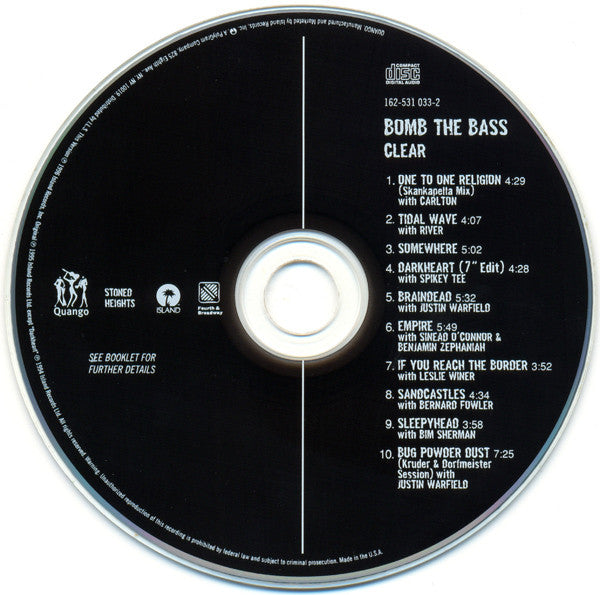 Bomb The Bass : Clear (CD, Album, RE)