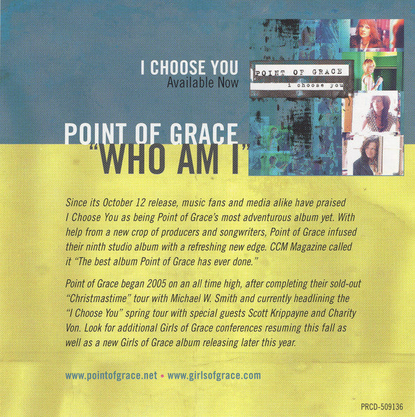 Point Of Grace : Who Am I (CD, Single, Promo)