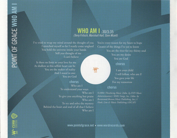 Point Of Grace : Who Am I (CD, Single, Promo)