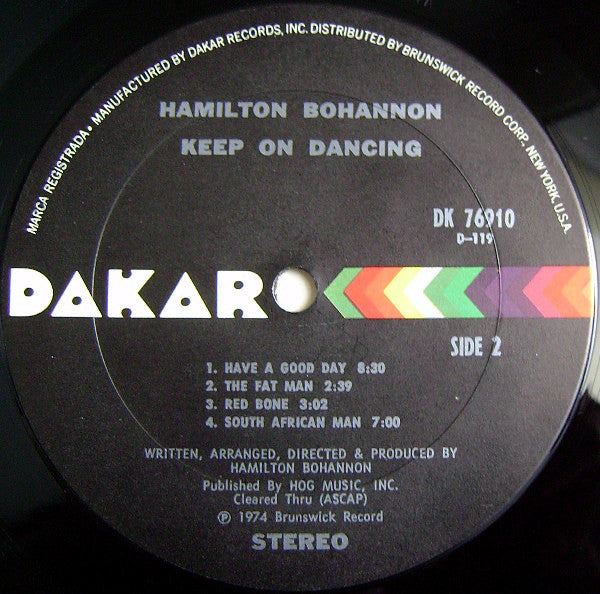 Hamilton Bohannon : Keep On Dancin' (LP, Album)