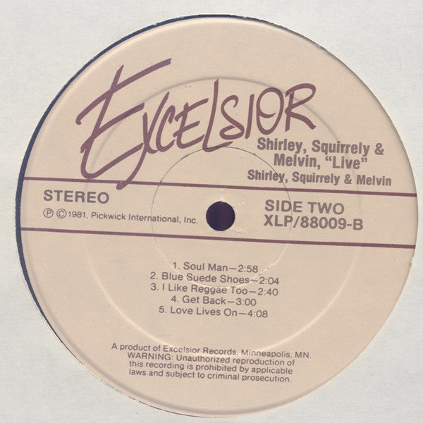 Shirley & Squirrely : Live (LP, Album)