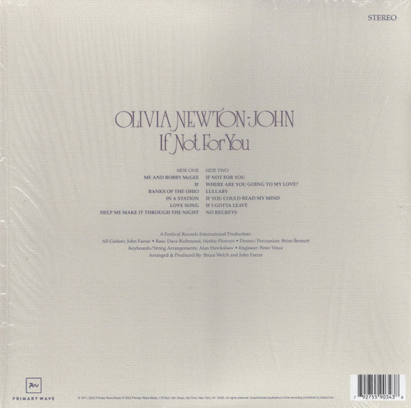 Olivia Newton-John : If Not For You (LP, Album, Ltd, RE, RM, 50t)