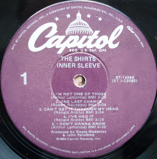The Shirts : Inner Sleeve (LP, Album)